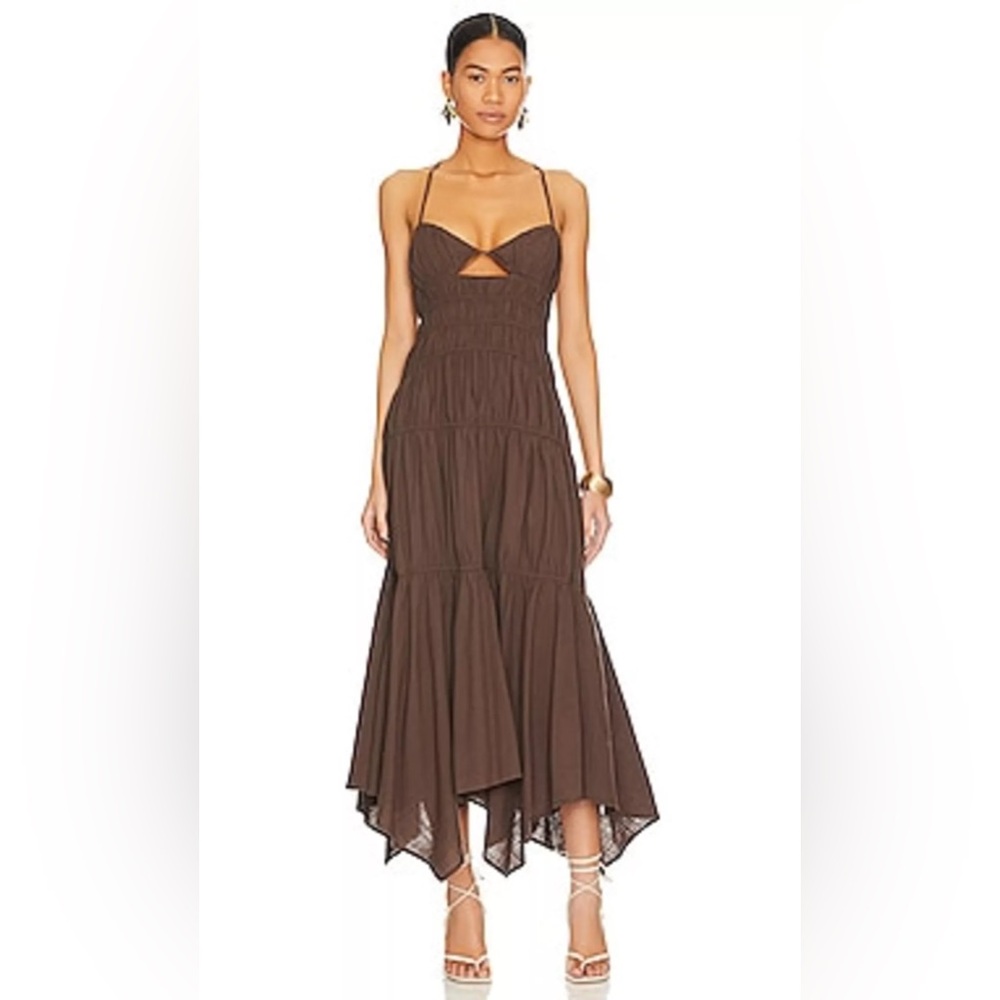 Revolve SNDYS Thalia Dress in Chocolate